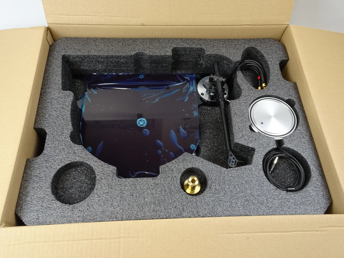 Michel Audio TecnoDec Interior of the box when it arrives with parts and plastic on it