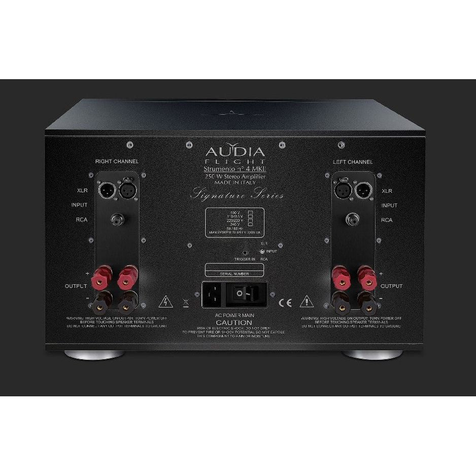 Audia Flight Strumento no.4 mk2 Signature rear panel with XLR and RCA connections