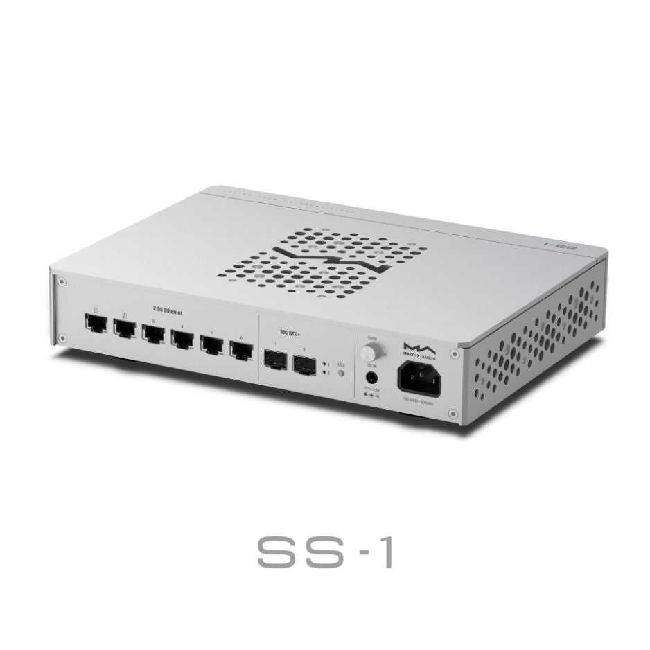 Matrix Audio SS-1 Audio Grade Network Switch (Open Box), Silver, rear connection panel