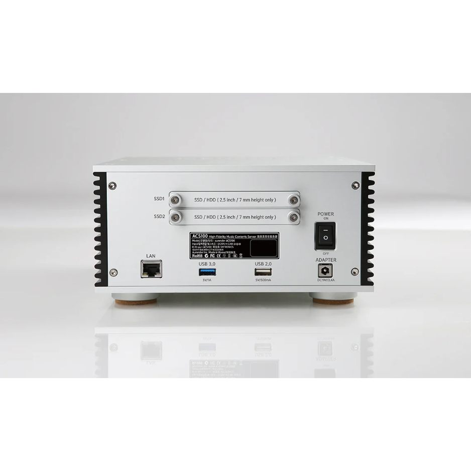 Aurender ACS100 Music Server | Streamer | CD Ripper silver back