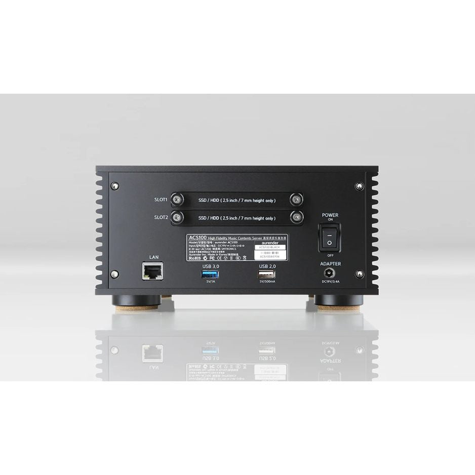 Aurender ACS100 Music Server | Streamer | CD Ripper black back