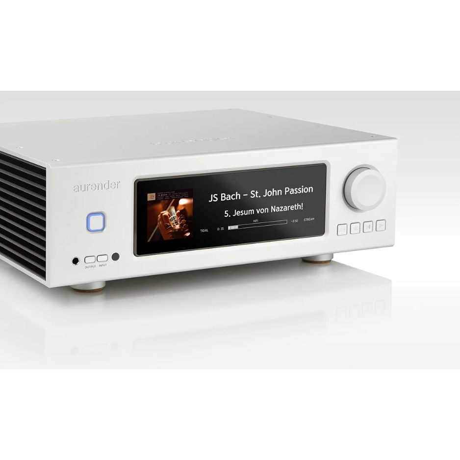 Aurender AP20 All-In-One Server | Streamer | Integrated Amp silver side