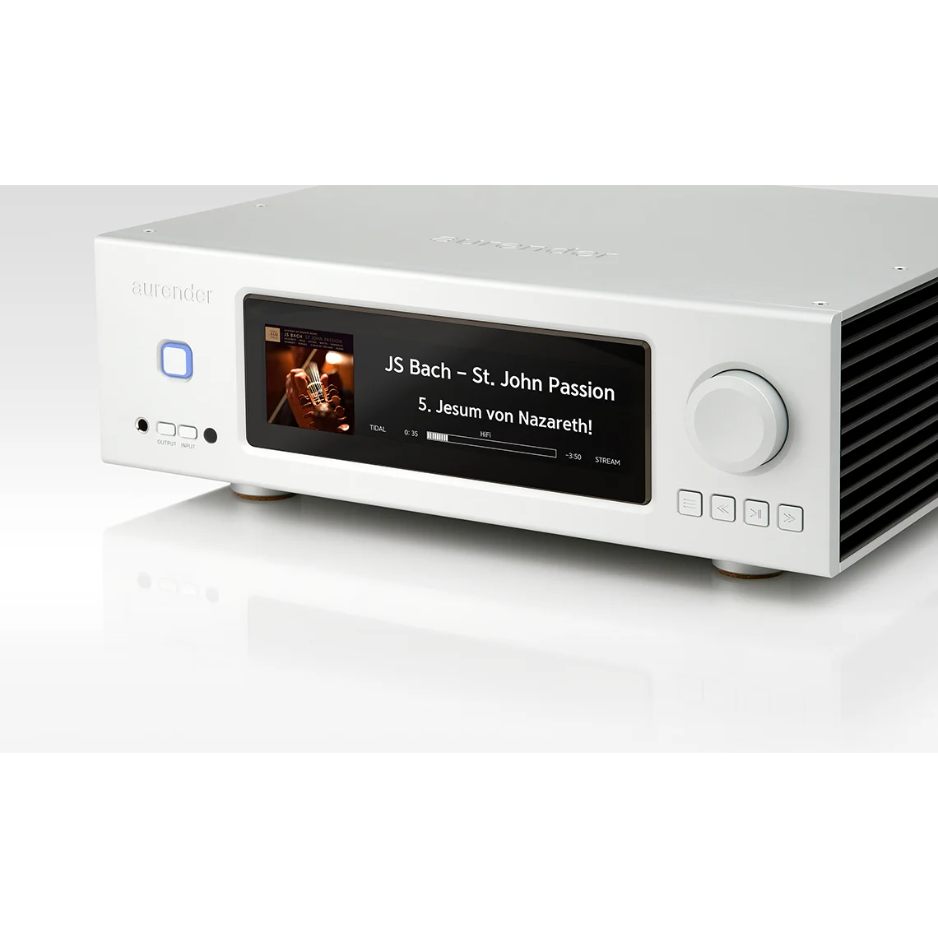 Aurender AP20 All-In-One Server | Streamer | Integrated Amp silver side