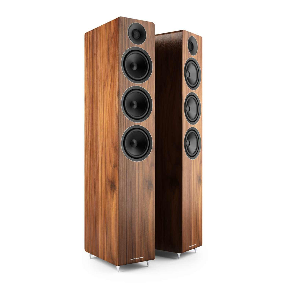 Acoustic Energy AE320 Floorstanding Speakers - Walnut no grills