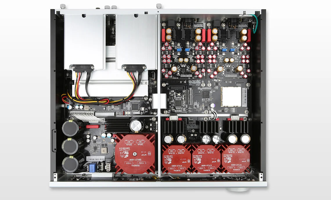 Aurender A15 Music Streamer Music Server DAC Silver Top view internals