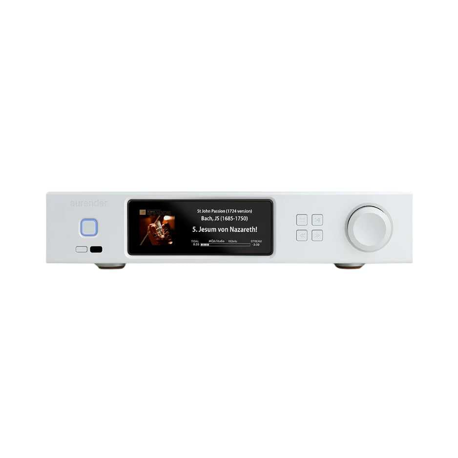 Aurender A15 Music Streamer Music Server DAC Silver Front View Gallery Image