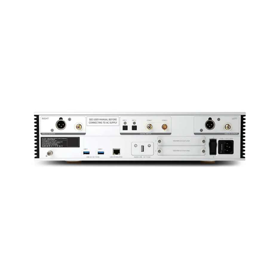 Aurender A20 Music Steamer Server DAC Silver rear view