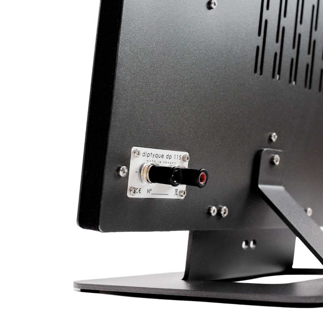 Diptyque DP115 Isodynamic Floorstanding Speakers - Rear Black Solo Closeup