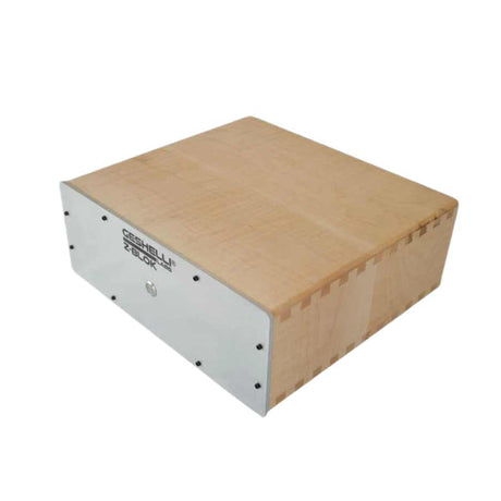 Geshelli Labs Z-Blok Mono Amplifier  Curly Maple/Silver Diagonal View
