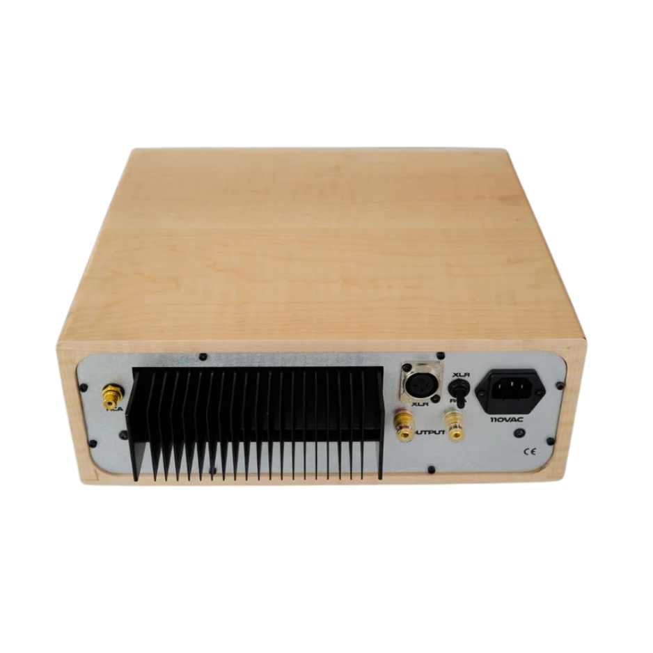 Geshelli Labs Z-Blok Mono Amplifier  Curly Maple/Silver Rear View