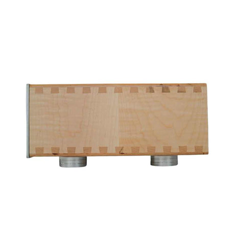 Geshelli Labs Z-Blok Mono Amplifier  Curly Maple/Silver Side View