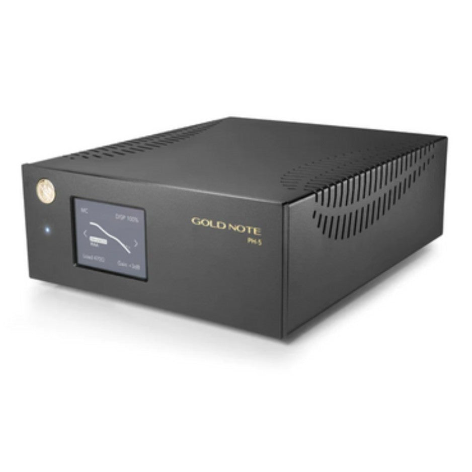 Gold Note PH-5 Phono Stage black diagonal top side view