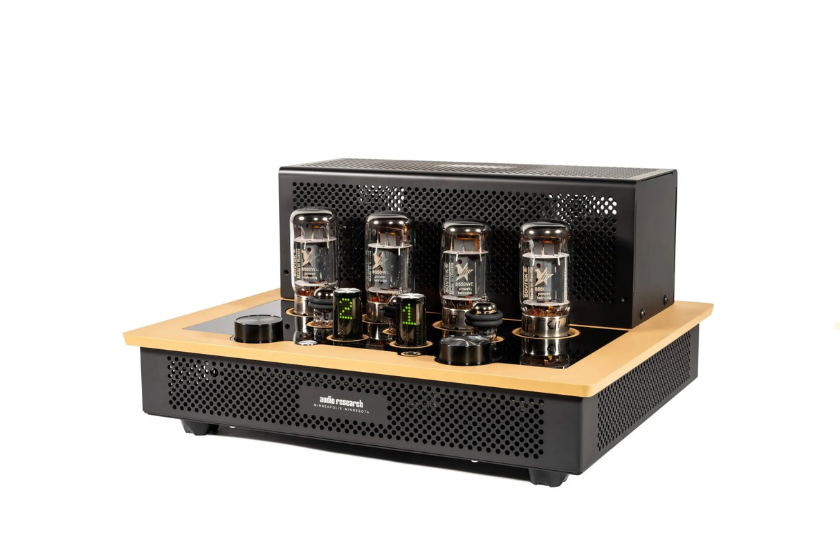 Audio Research i/50 integrated amplifier yellow diagonal view