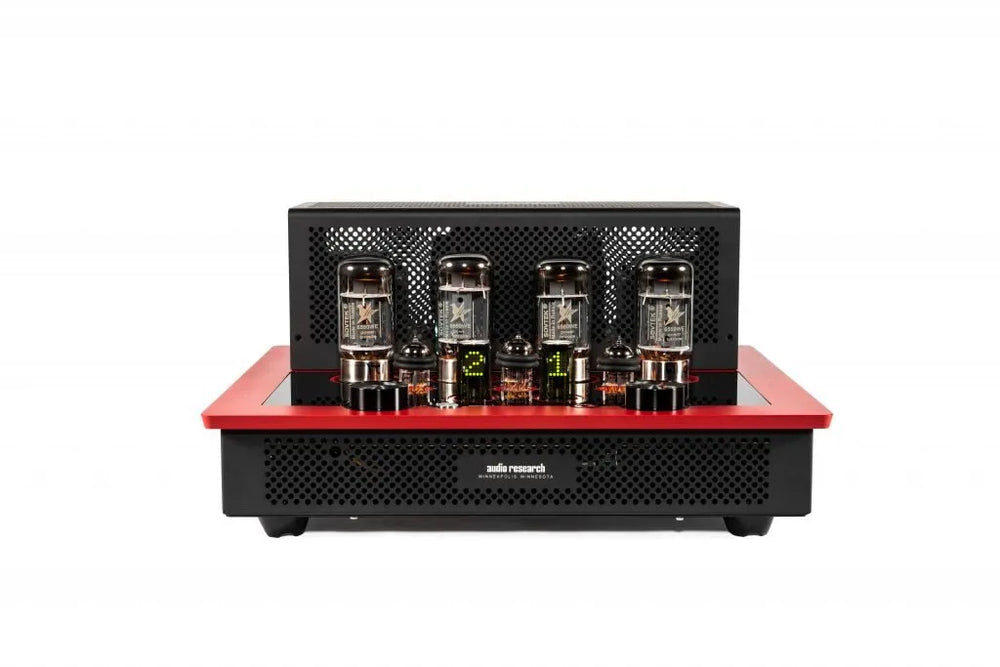 Audio Research i/50 integrated amplifier red front view