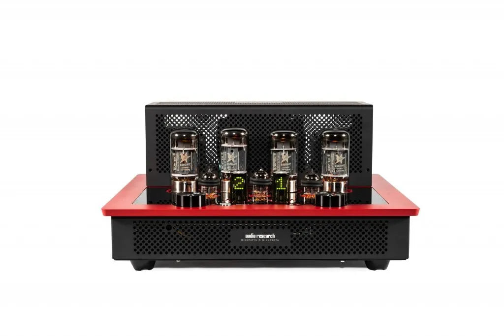 Audio Research i/50 integrated amplifier red front view