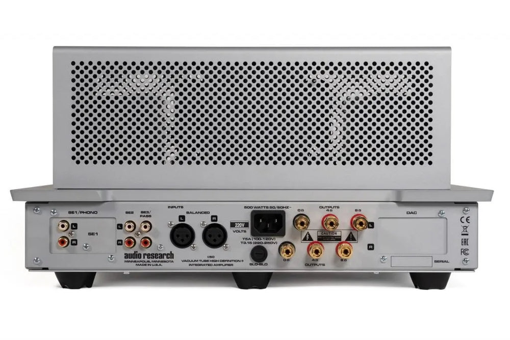 Audio Research i/50 integrated amplifier silver back view
