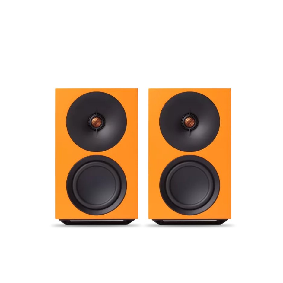 Cambridge Audio L/R M Versatile active stereo streaming speakers orange front