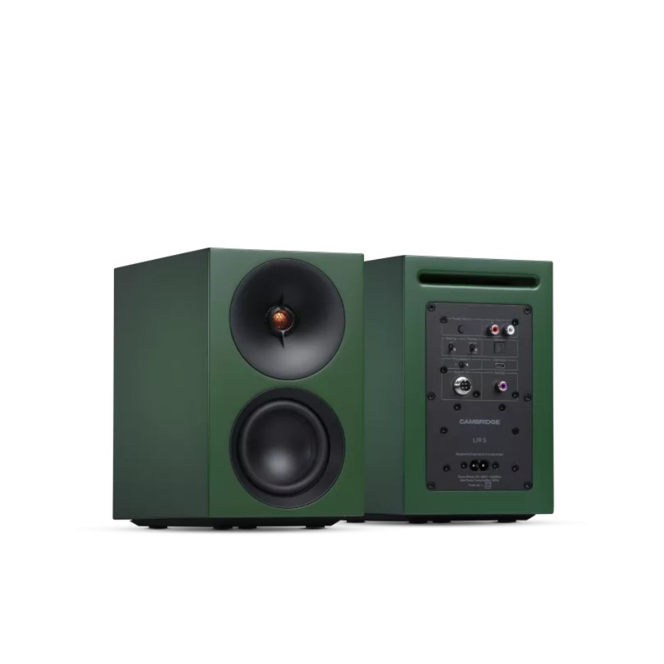 Cambridge Audio L/R S Compact active stereo speakers green front and rear pair