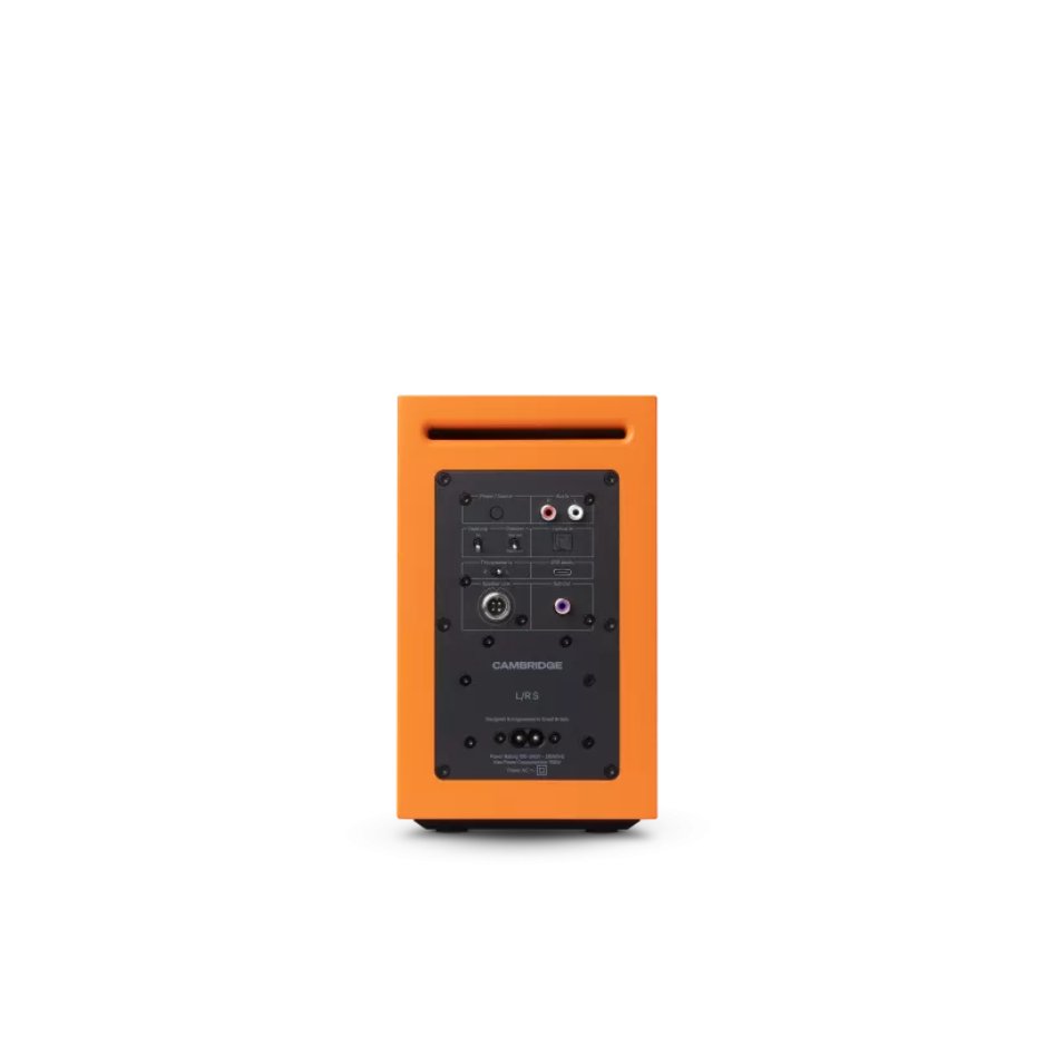 Cambridge Audio L/R S Compact active stereo speakers orange rear