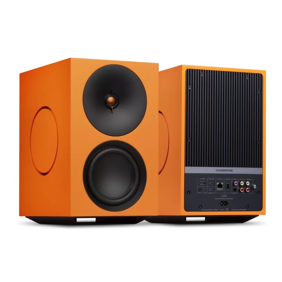 Cambridge Audio L/R X Advanced active stereo streaming speakers orange