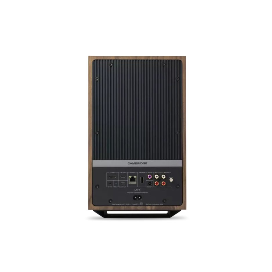 Cambridge Audio L/R X Advanced active stereo streaming speakers walnut rear
