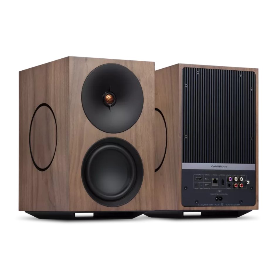 Cambridge Audio L/R X Advanced active stereo streaming speakers walnut