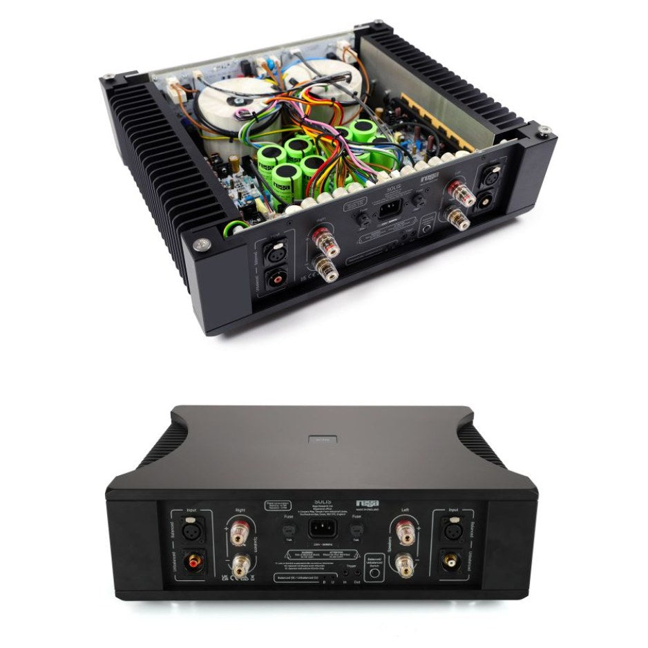 Rega Solis Power Amplifier rear and inside view