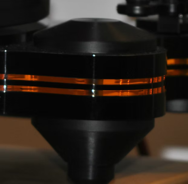 Oracle Audio Origine Mk2 Dual Layer configuration with Transparent Yellow acrylic insert