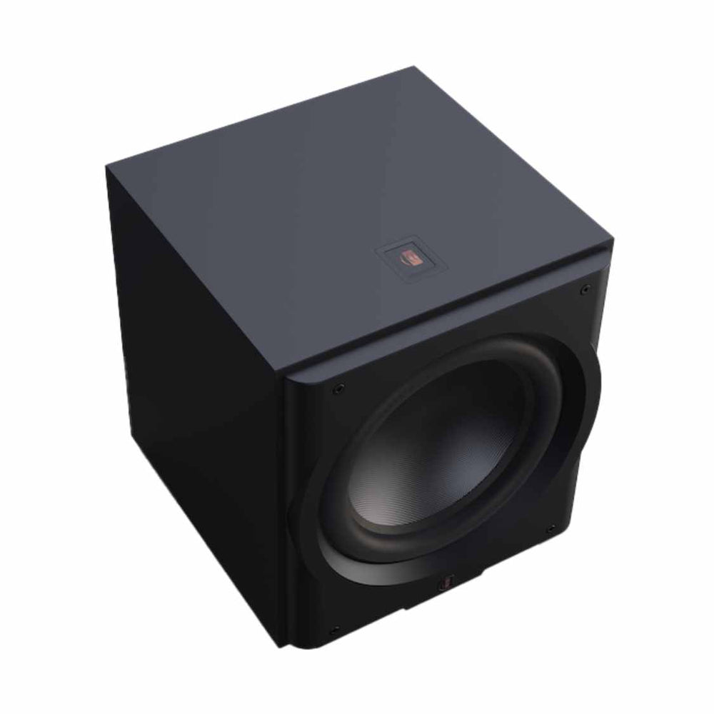 Perlisten R15s Subwoofer Stain Black Top view showing 2.4" LCD touch Screen