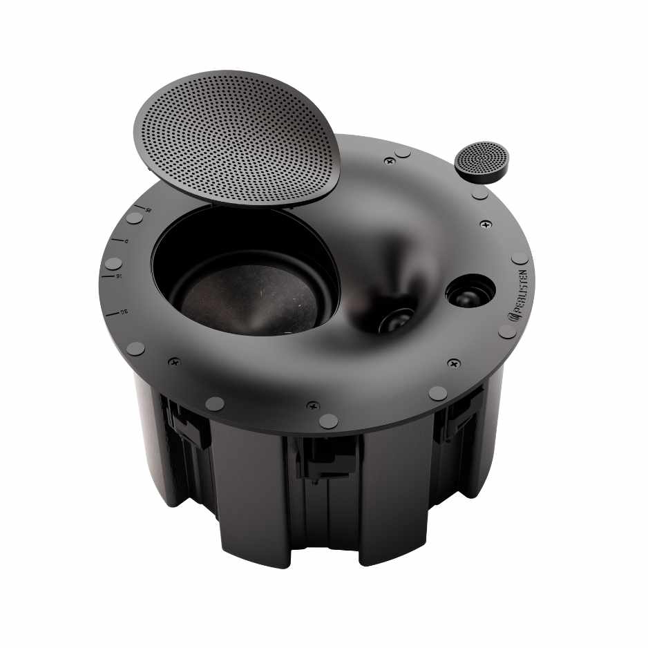 Perlisten R3ic In Ceiling Speaker Breakout showing tweeter and pulp woofer