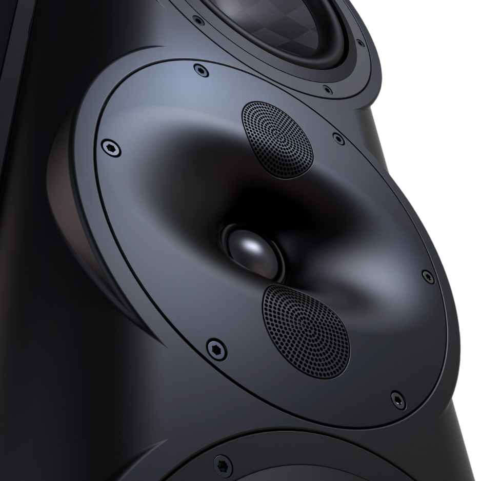 Perlisten S7t Tower Loudspeaker in black close up of the DPC array
