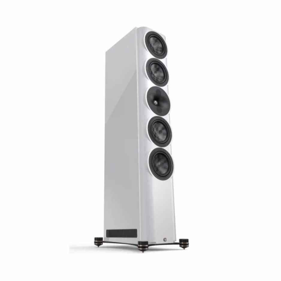 Perlisten S7t Tower Loudspeaker in white diagonal facing