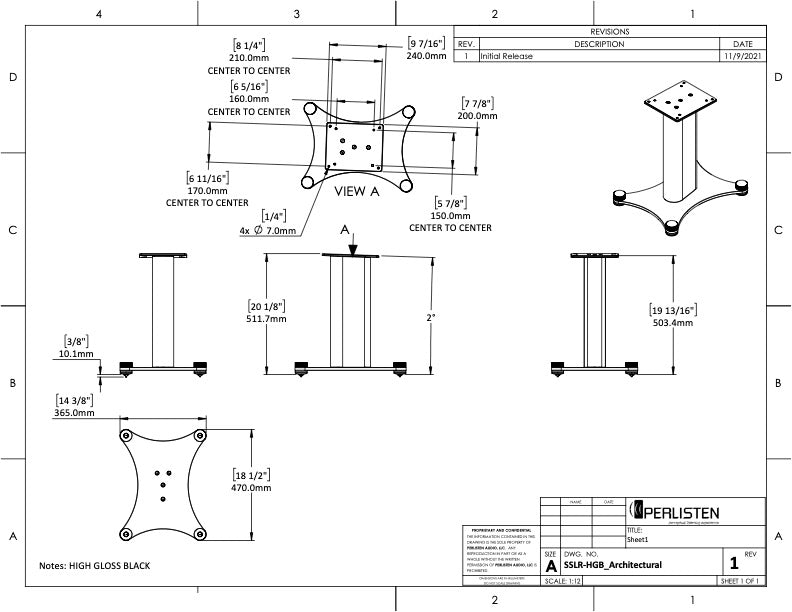 Perlisten S-Series Speaker Stands for S5m & S4b - Pair