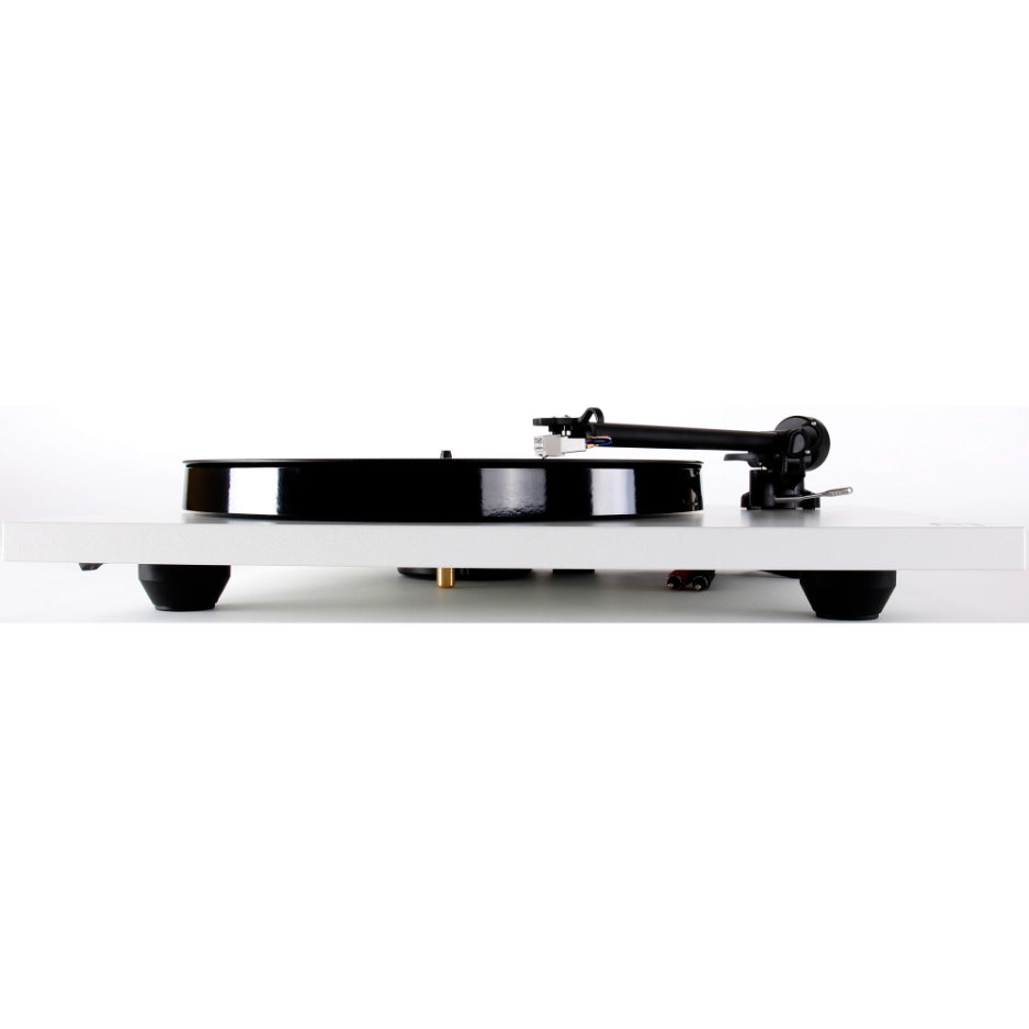 Rega Planar 1 Turntable White side view frm front