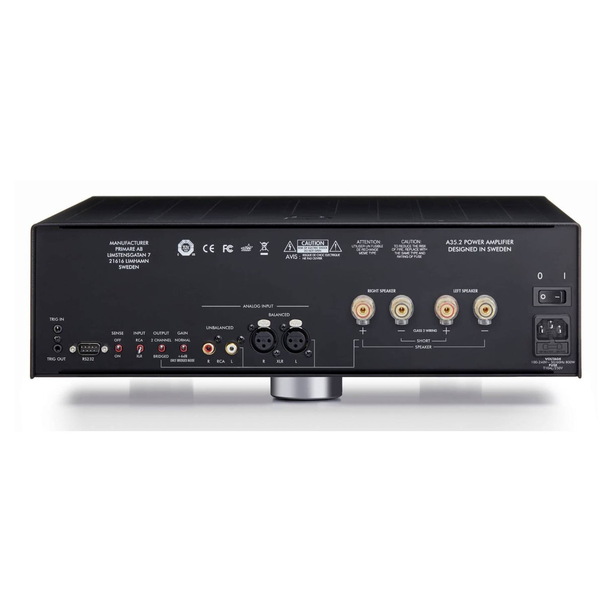 Primare A35.2 Power Amplifier Rear View