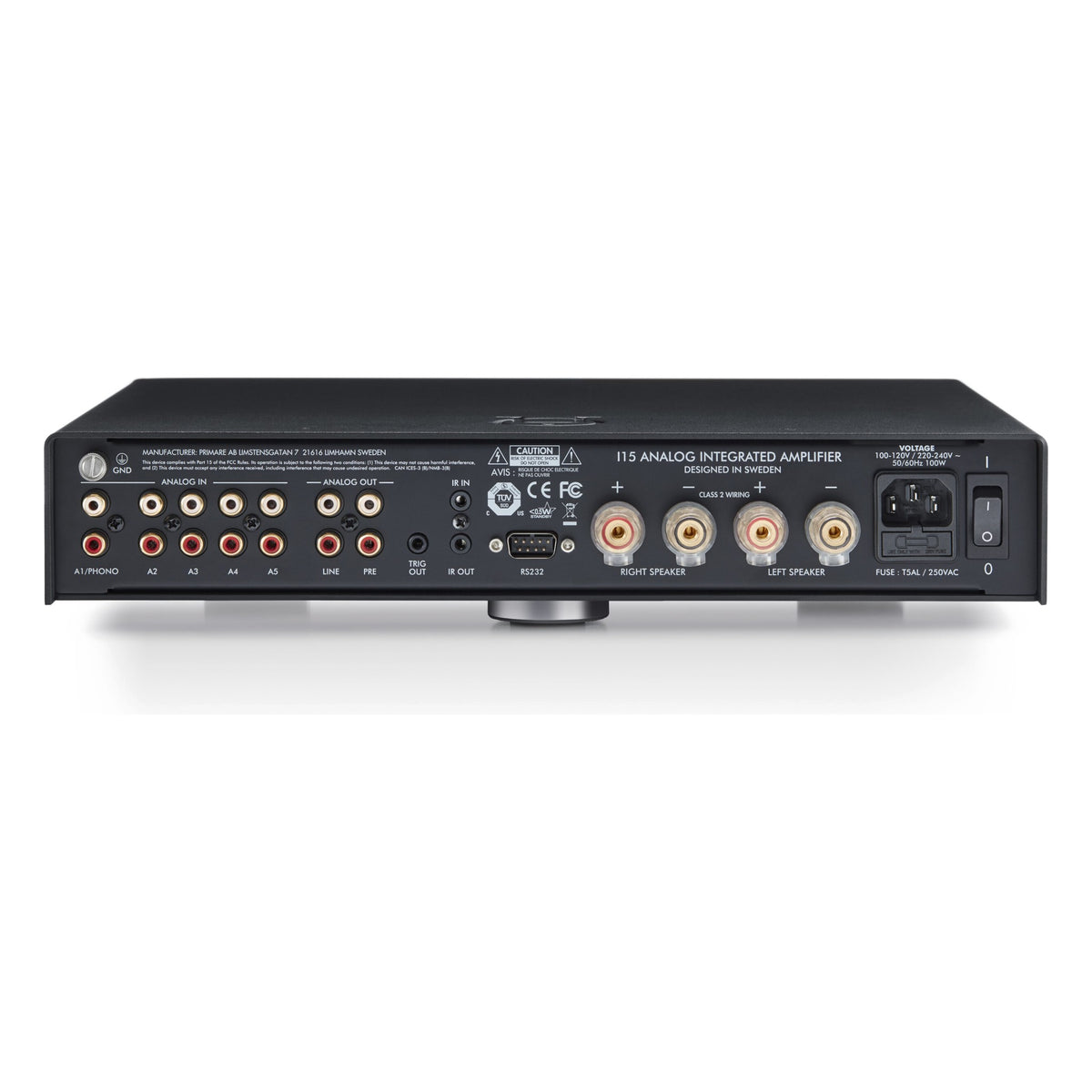 Primare I15 Integrated Amplifier, rear I/O panel
