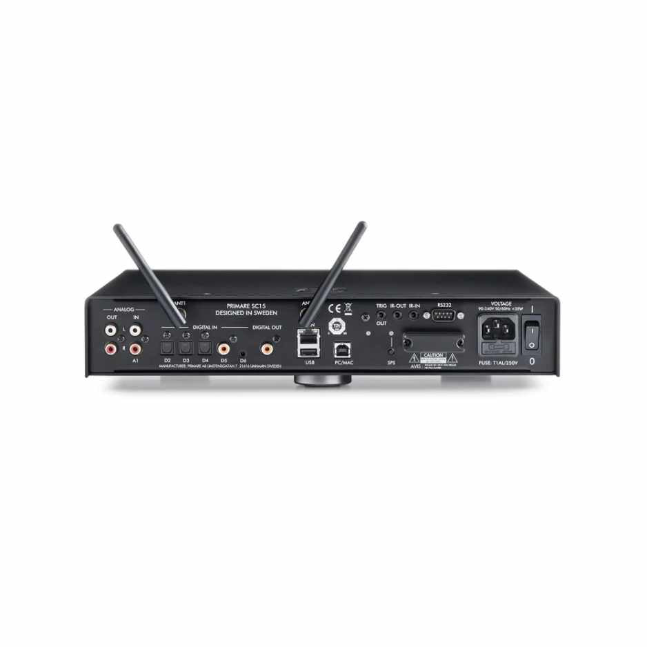 Primare SC15 Prisma MKII Network Player and DAC black rear view