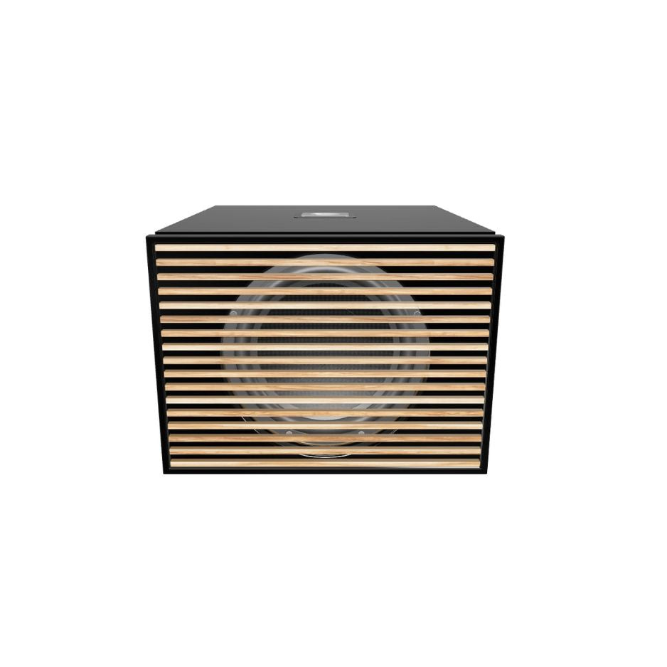 REL Carbon Special Black Label Subwoofer with wood grill