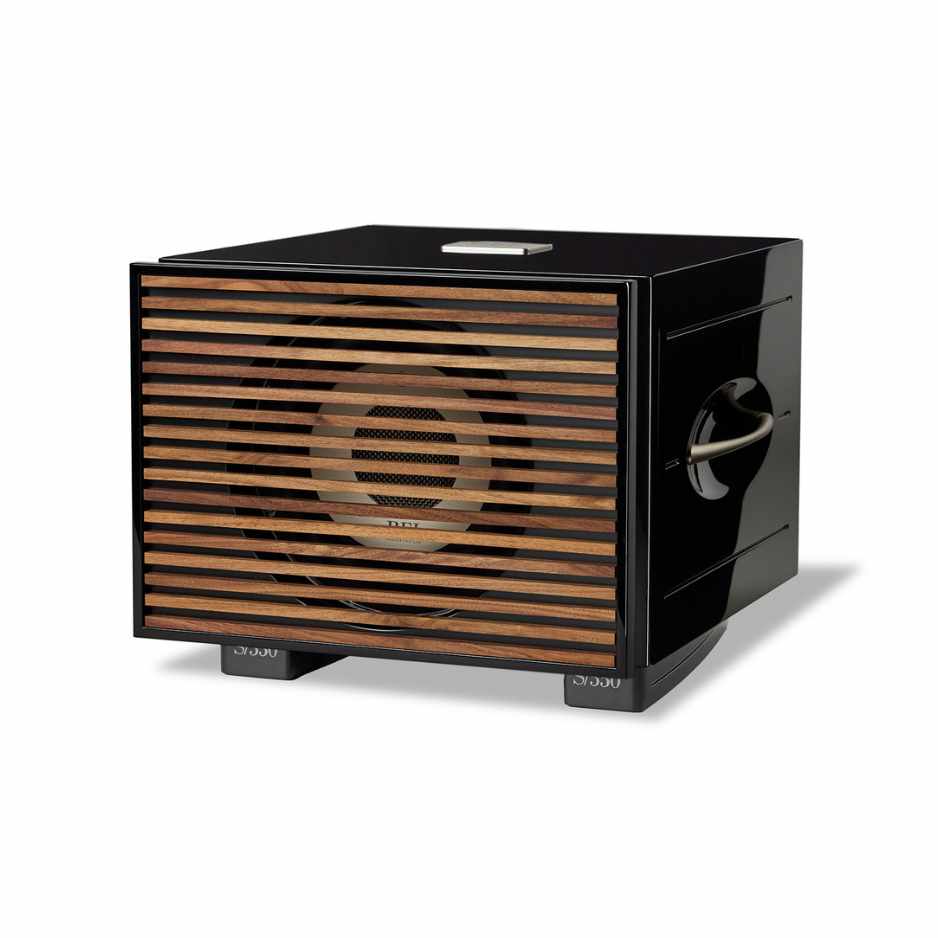 Rel S/550 subwoofer IN Gloss black with wood grill