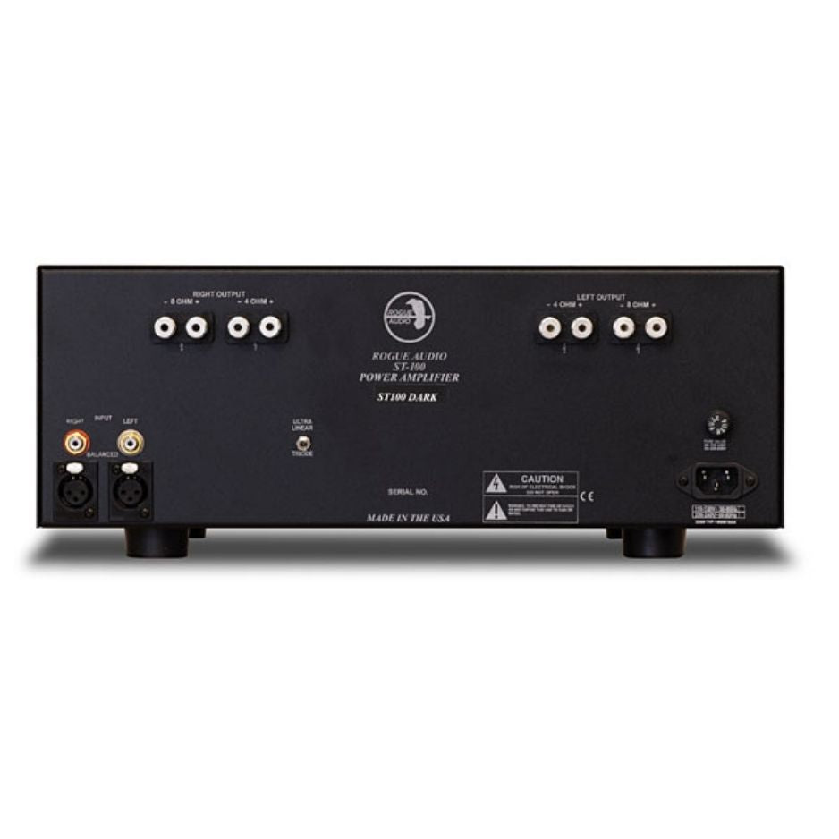 Rogue Audio Stereo 100 Dark amplifier rear