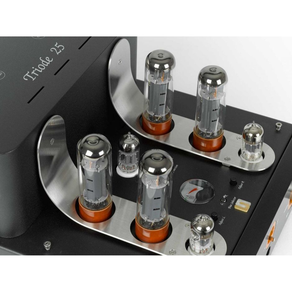 Unison Research Triode 25 Tube Integrated Amplifier closeup side view of tube