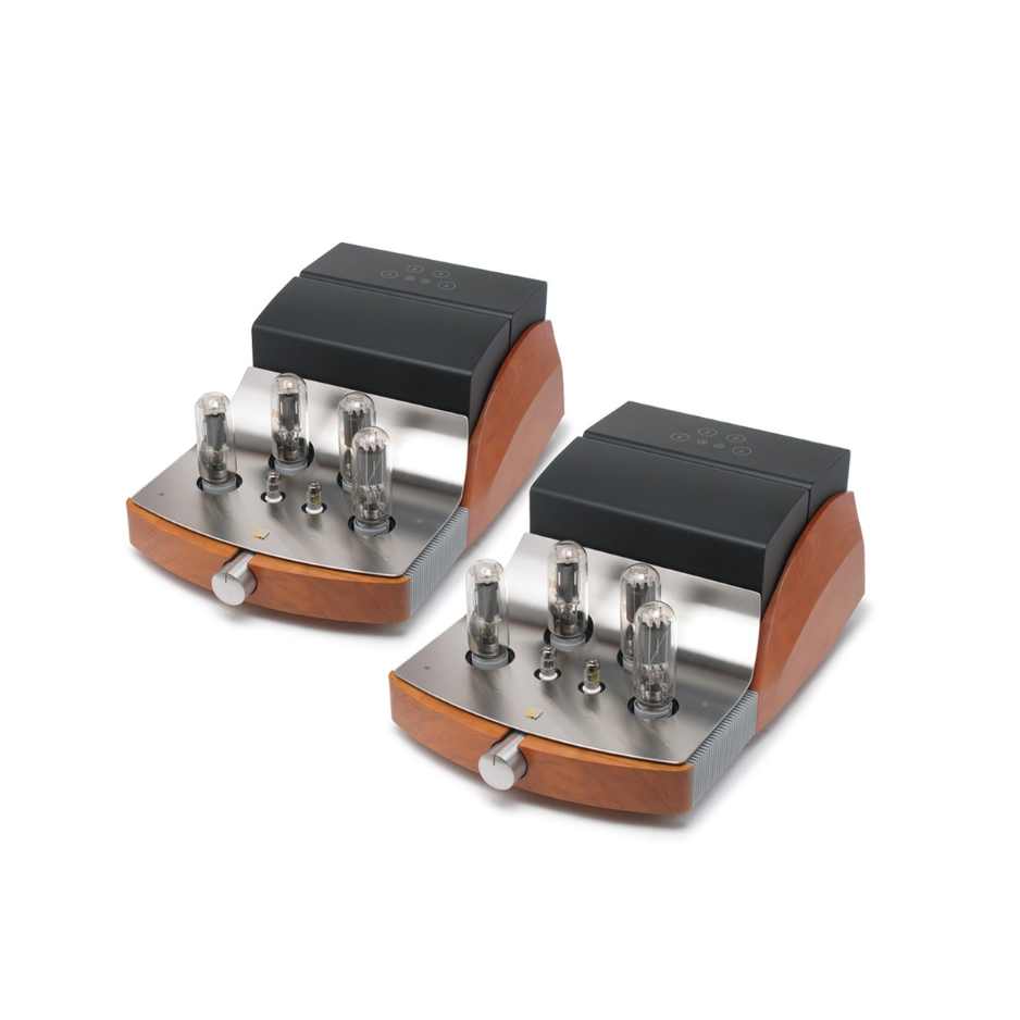 Unison Research Reference Monoblock amplifiers - A Pair view of them diagonally
