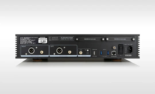 Aurender A15 Music Streamer Music Server DAC black rear view
