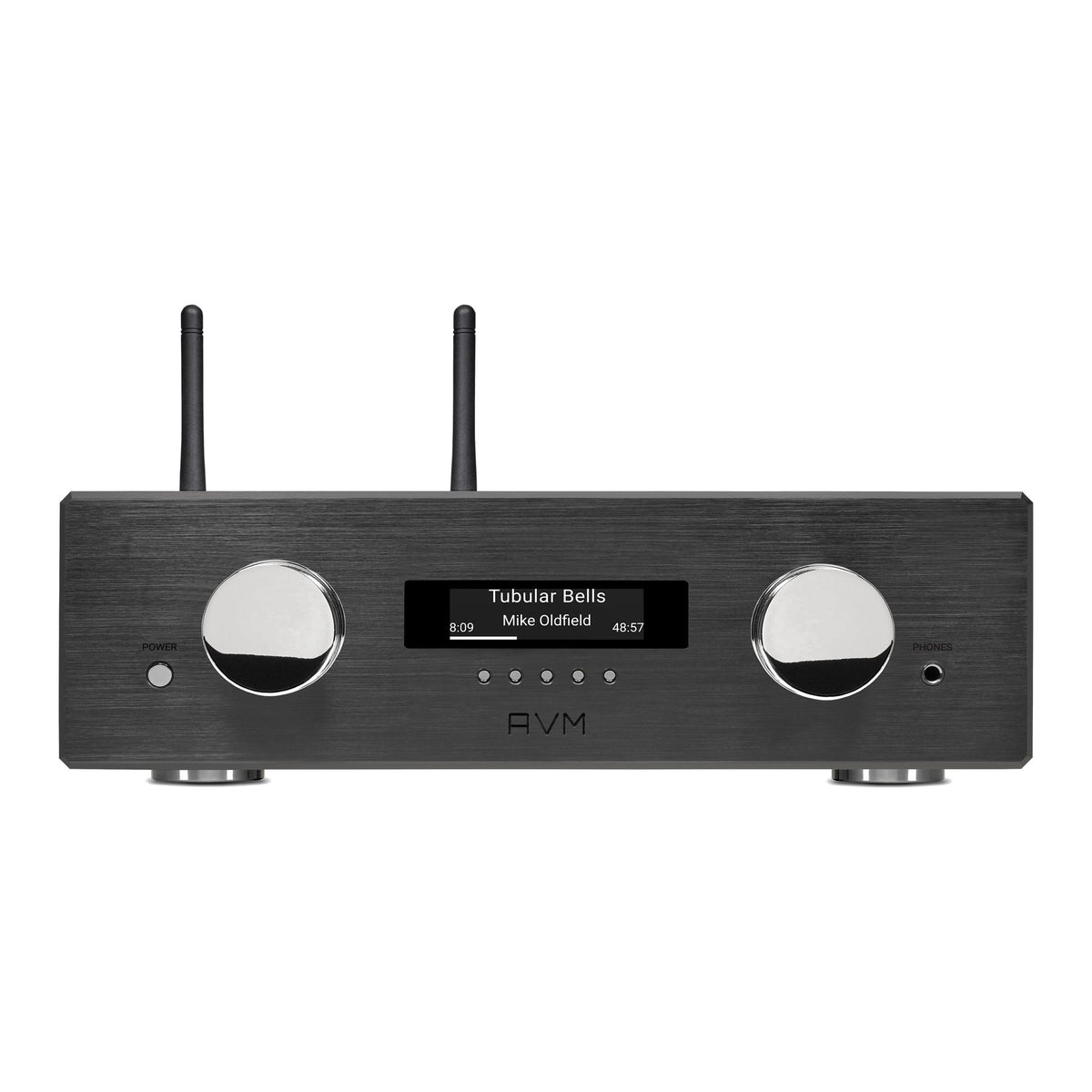 AVM Ovation AS 8.3 S Streaming Integrated Amplifier, Black, front view