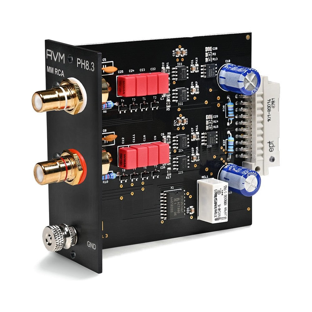 AVM Ovation PH 8.3 MM Phono Module, MM RCA card, three-quarter view