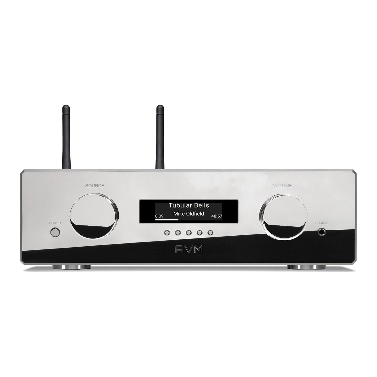 AVM Ovation PAS 8.3 S Streaming Preamplifier, Cellini chrome, front view