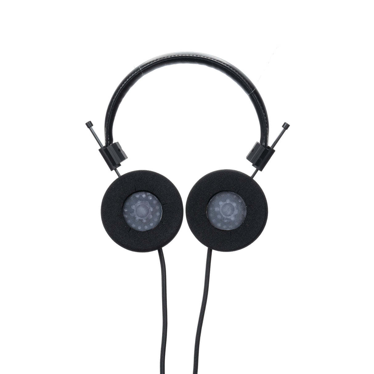 Grado F Cushions Replacement Earpads, black foam, cushion side view, shown fitted to the Grado Hemp