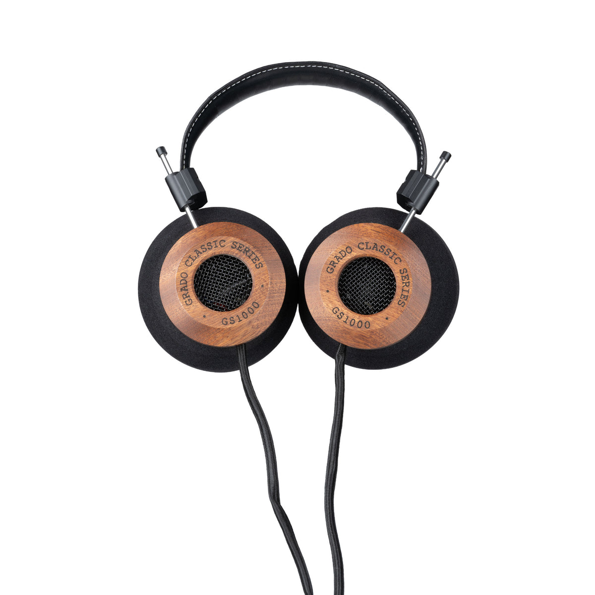 Grado GS1000 Classic Series Open-Back Headphones, Mahogany, front view of both earcups