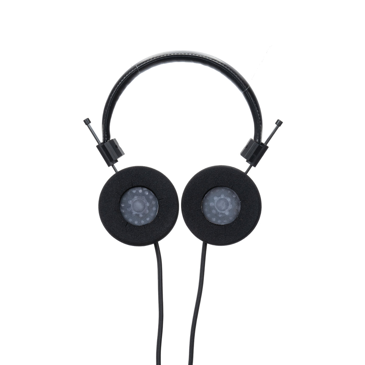 Grado Hemp Classic Series Open-Back Headphones, Hemp and Maple, cushion side of both earcups facing camera