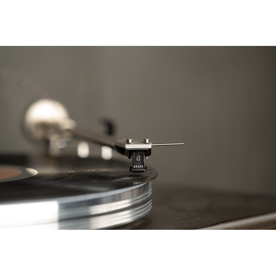 Grado Prestige cartridge on turntable platter